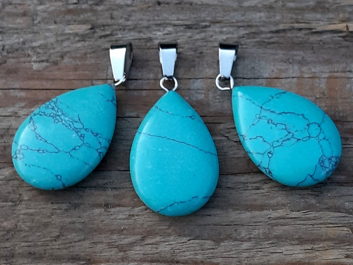 Edelsteen blauwe Howliet druppel hanger